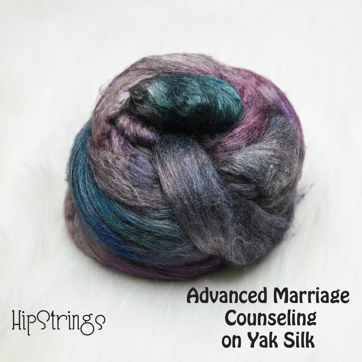 Advanced Marriage Counseling on Hand Dyed Yak Silk Combed Top - 2 oz