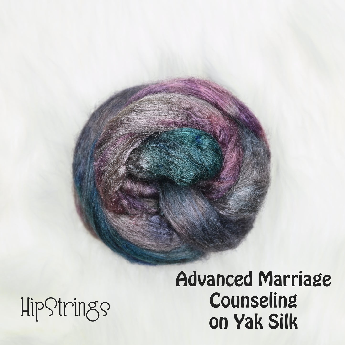 Advanced Marriage Counseling on Hand Dyed Yak Silk Combed Top - 2 oz