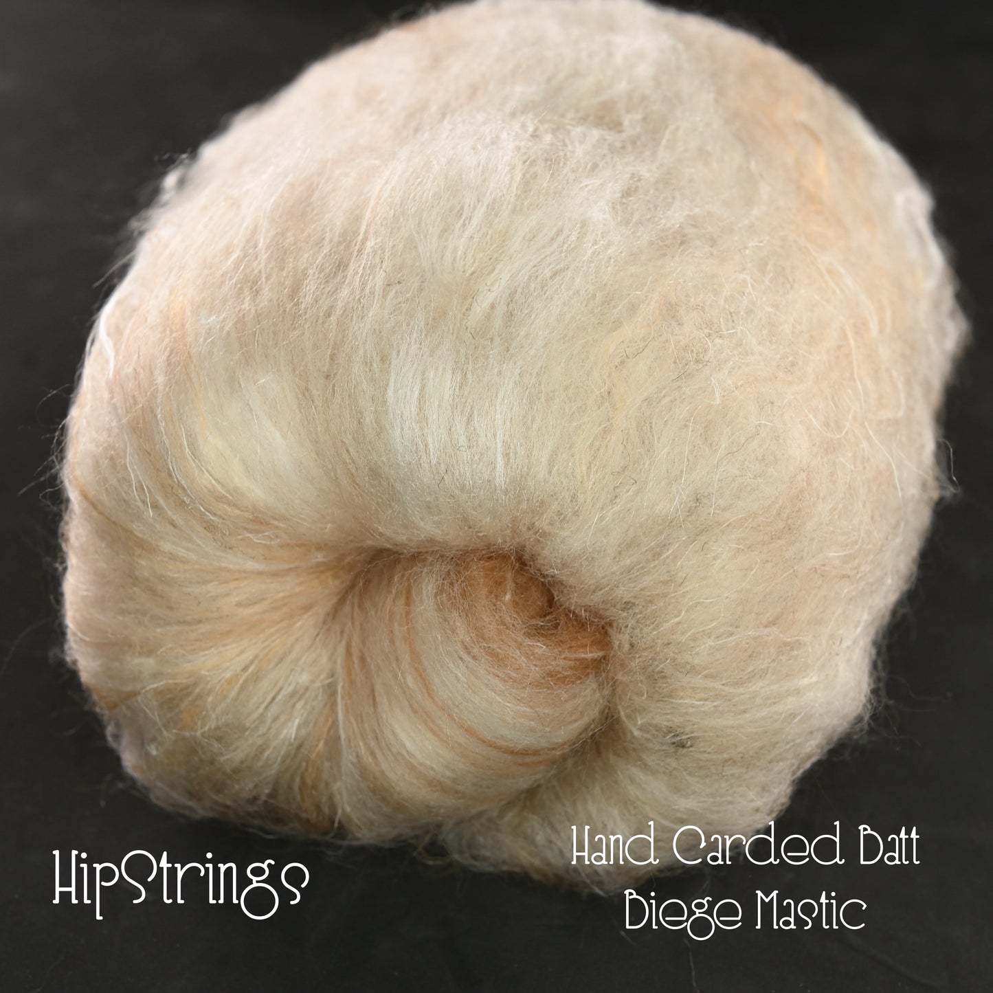 Beige Mastic Carded Batt - Merino Romeldale Silk Flax - 4 oz
