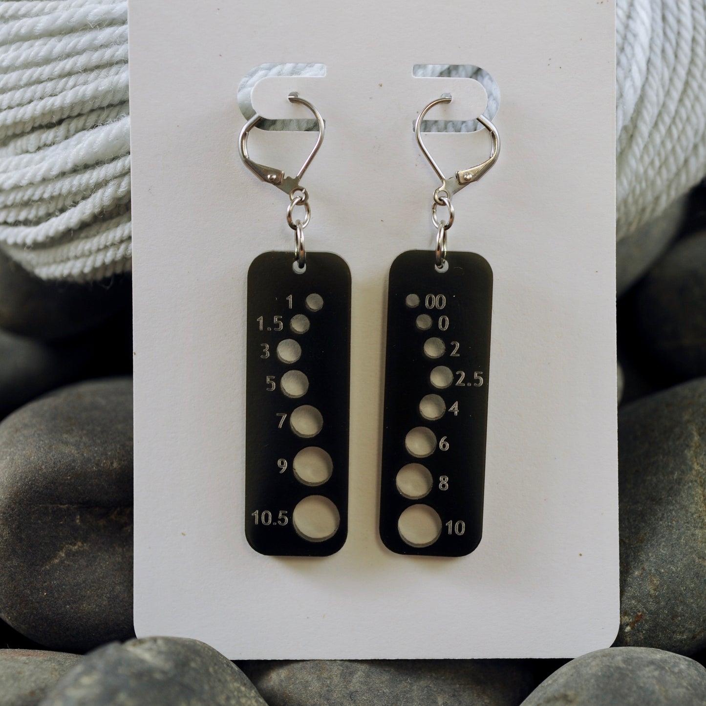 Knitting Needle Gauge Earrings - Assorted Transparent Acrylic