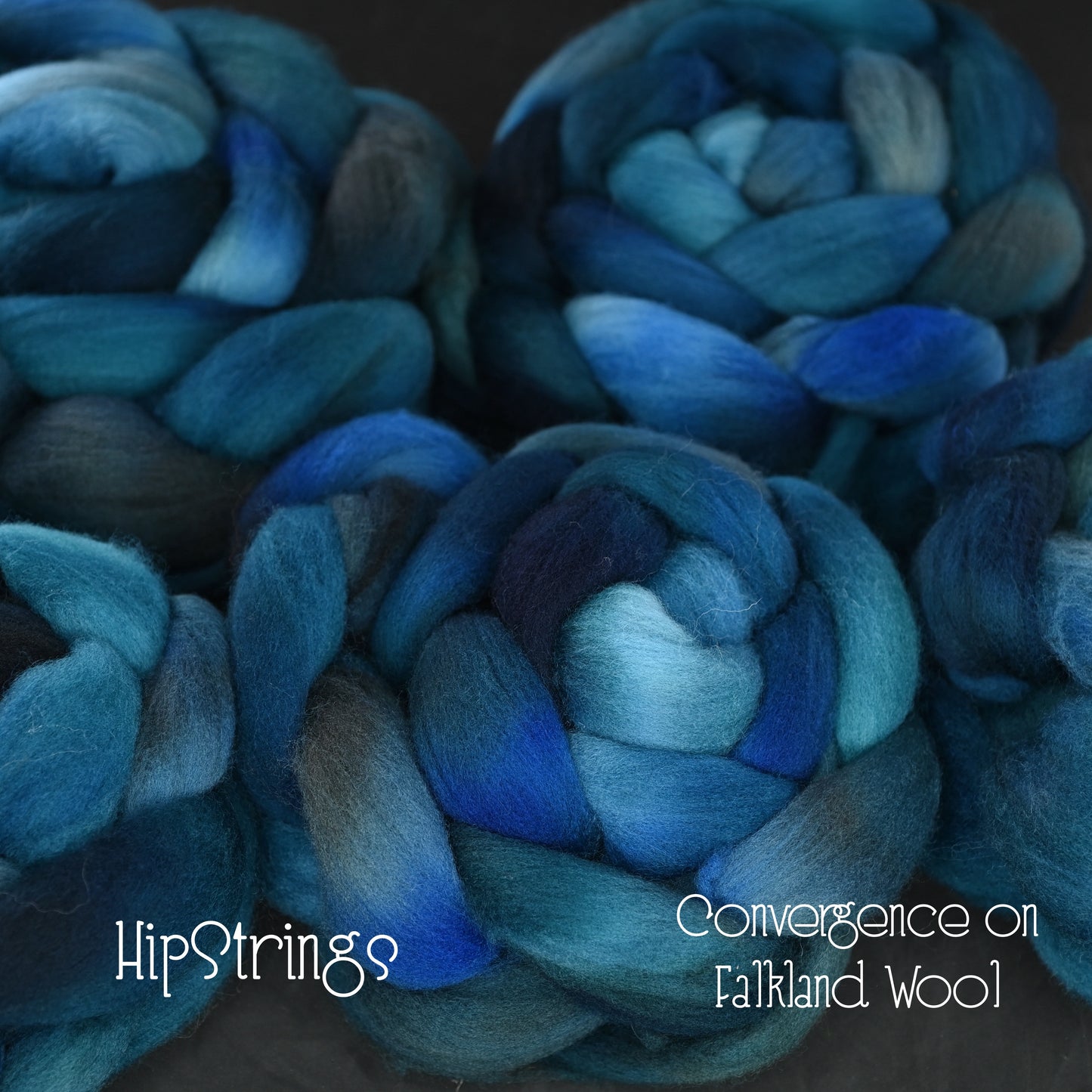 Convergence on Hand Dyed Falkland Wool Combed Top - 4 oz