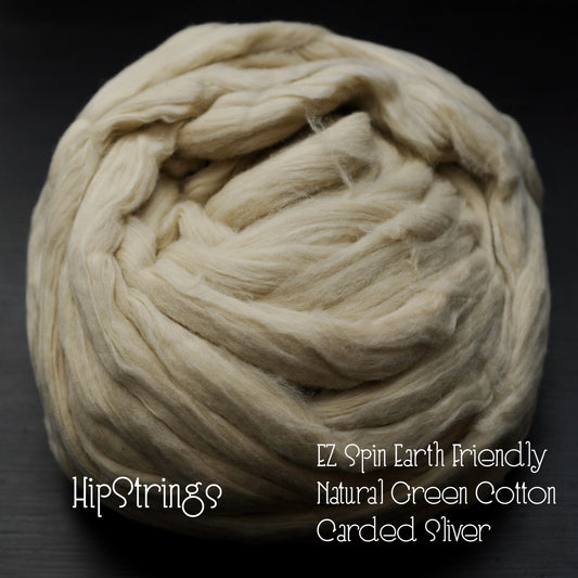 EZ Spin Natural Green Cotton Carded Sliver - 4 oz