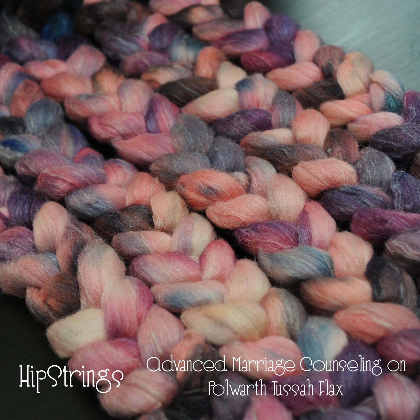 Advanced Marriage Counseling - Hand Dyed Polwarth/Silk/Flax Combed Top - 4 oz