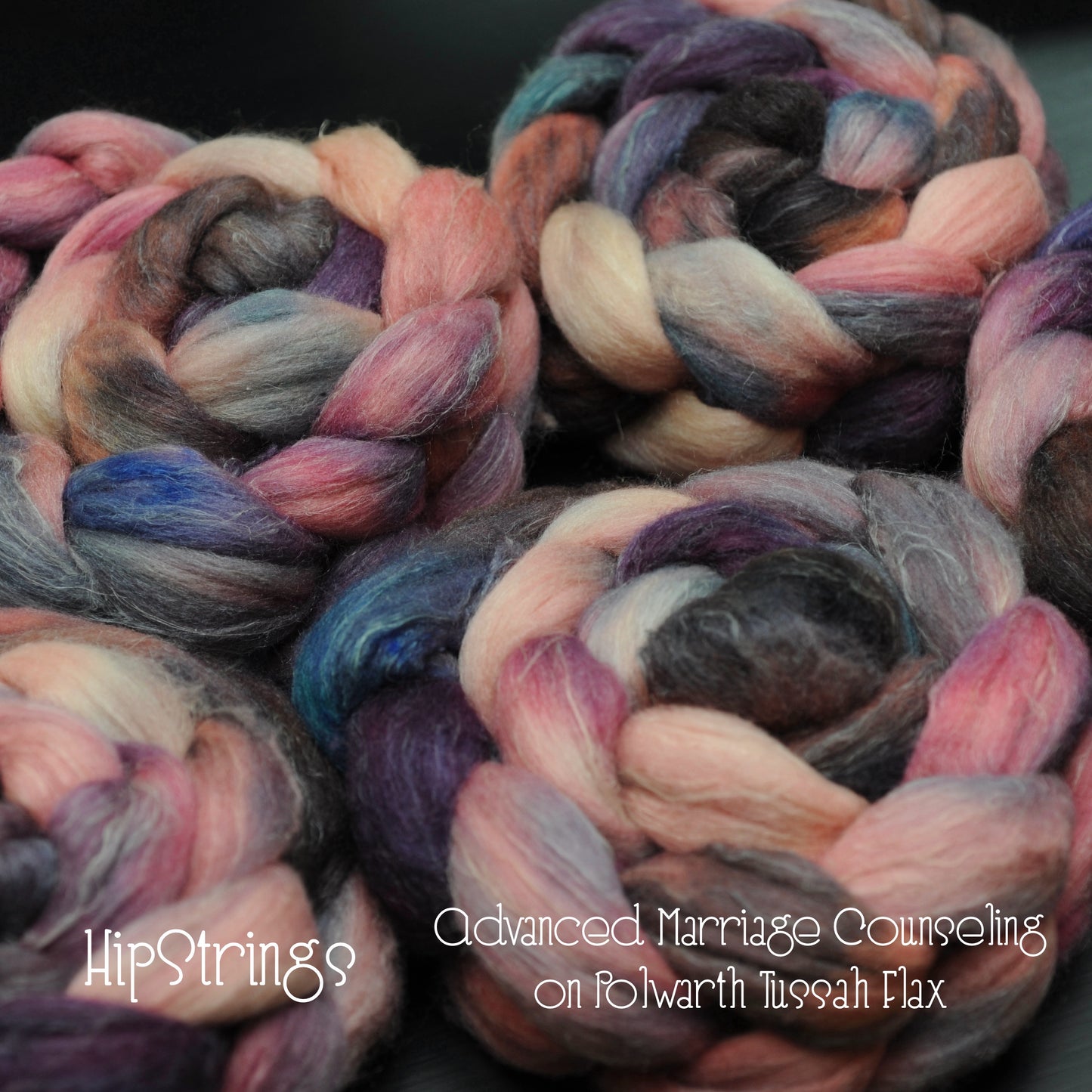 Advanced Marriage Counseling - Hand Dyed Polwarth/Silk/Flax Combed Top - 4 oz
