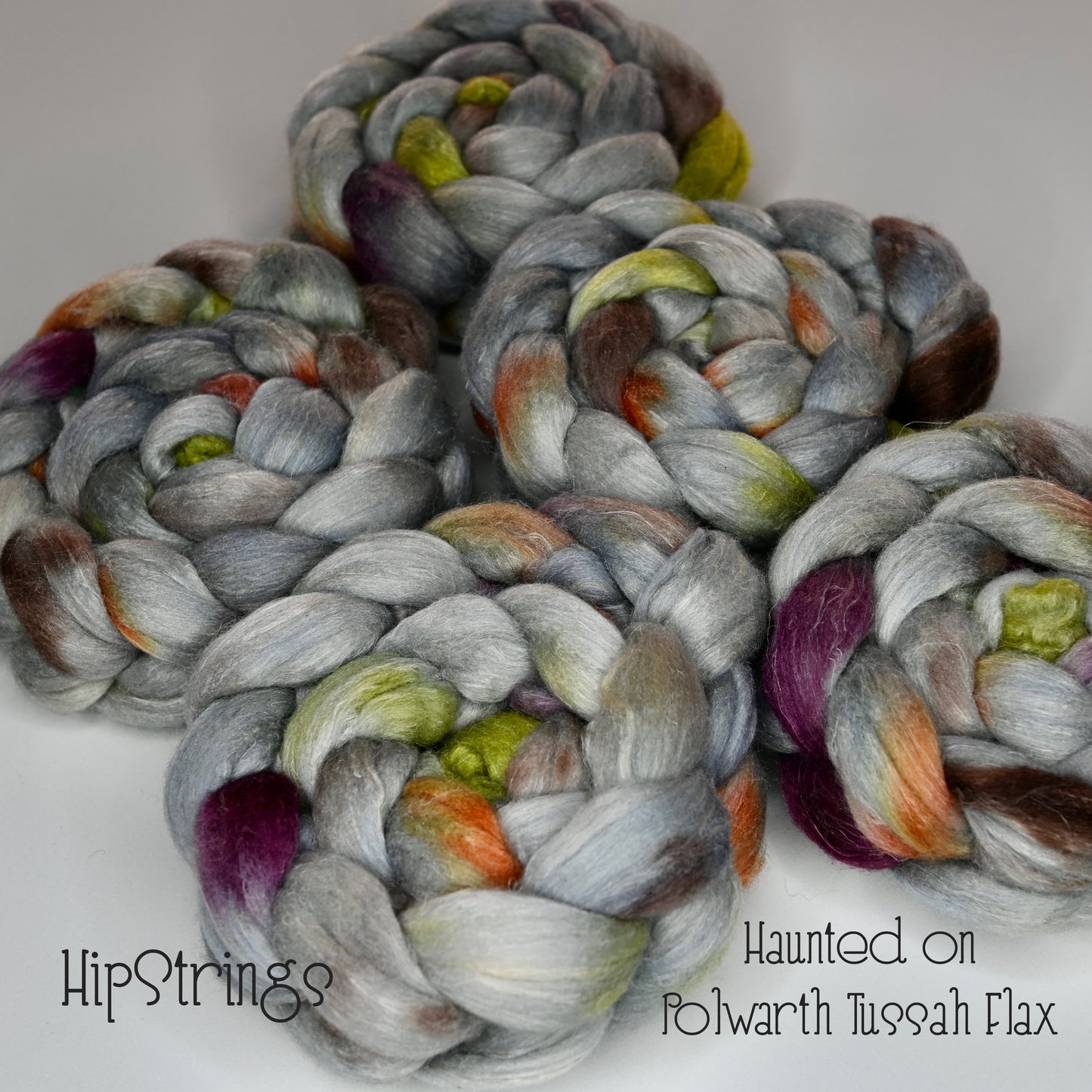 Haunted on Hand Dyed Polwarth/Silk/Ramie Combed Wool Top - 4 oz