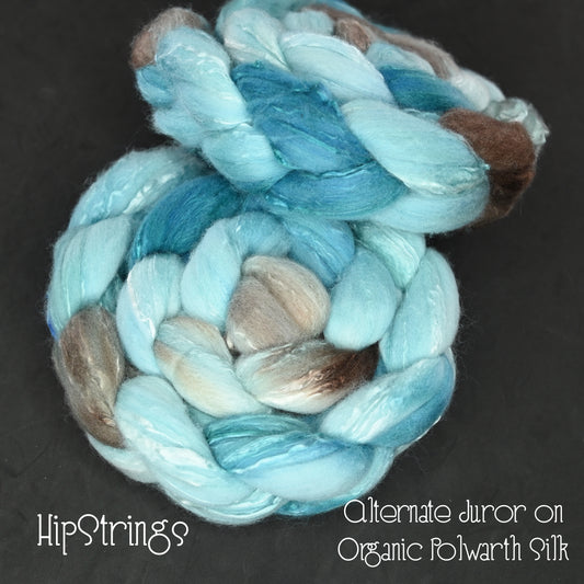 Alternate Juror on Hand Dyed Fine Polwarth Silk Combed Top - 4 oz