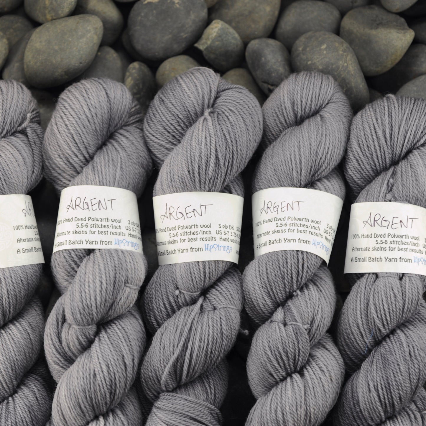 Argent on Hand Dyed Polwarth wool DK yarn - 300 yd/100g