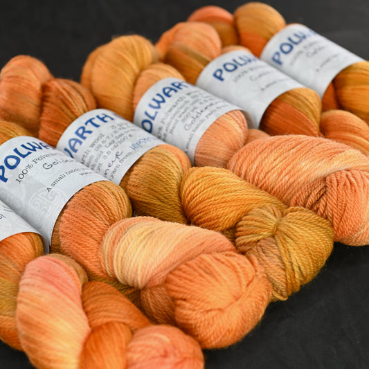 Goldeneye on Hand Dyed Polwarth wool DK yarn - 100 g