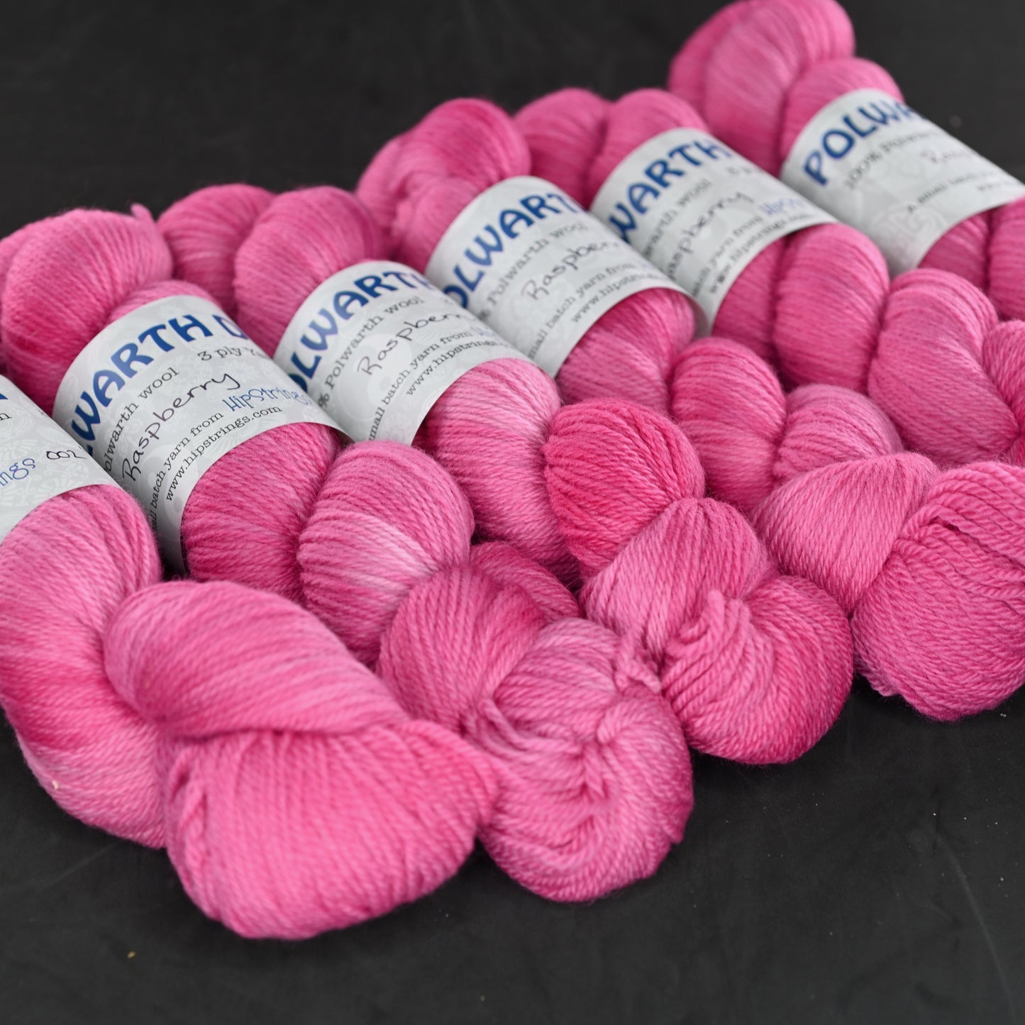 Raspberry on Hand Dyed Polwarth wool DK yarn - 100 g