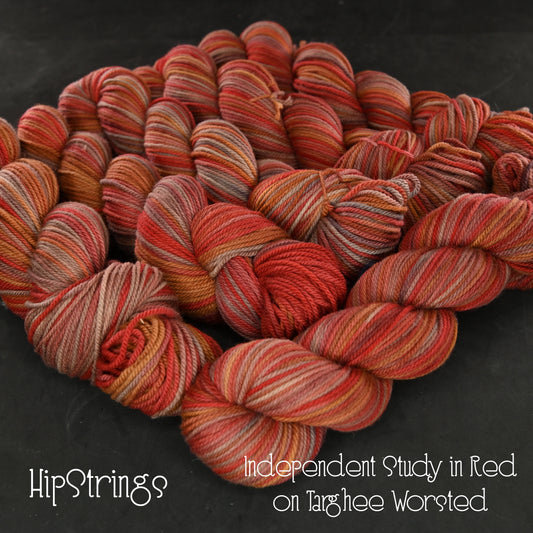 Independent Study in Red on Targhee Wool Worsted Yarn - 230 yd/100 g