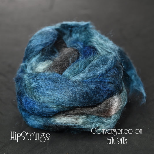 Convergence on Hand Dyed Yak Silk Combed Top - 2 oz