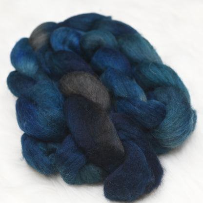 Convergence on Hand Dyed Blue Faced Leicester Combed Wool Top 4 oz