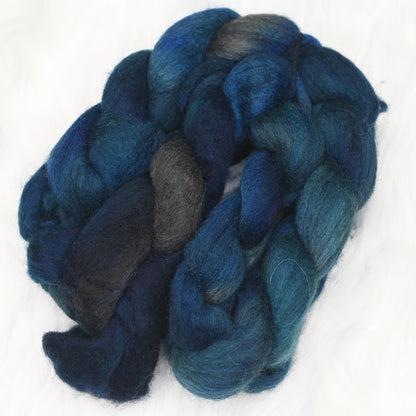Convergence on Hand Dyed Blue Faced Leicester Combed Wool Top 4 oz