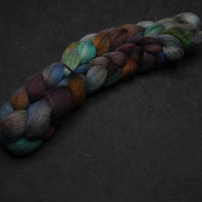 Crab Mentality on Hand Dyed Blue Faced Leicester Combed Wool Top 4 oz