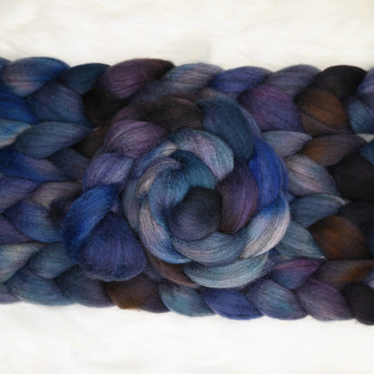 Decommissioned on Hand Dyed Blue Faced Leicester Combed Wool Top 4 oz