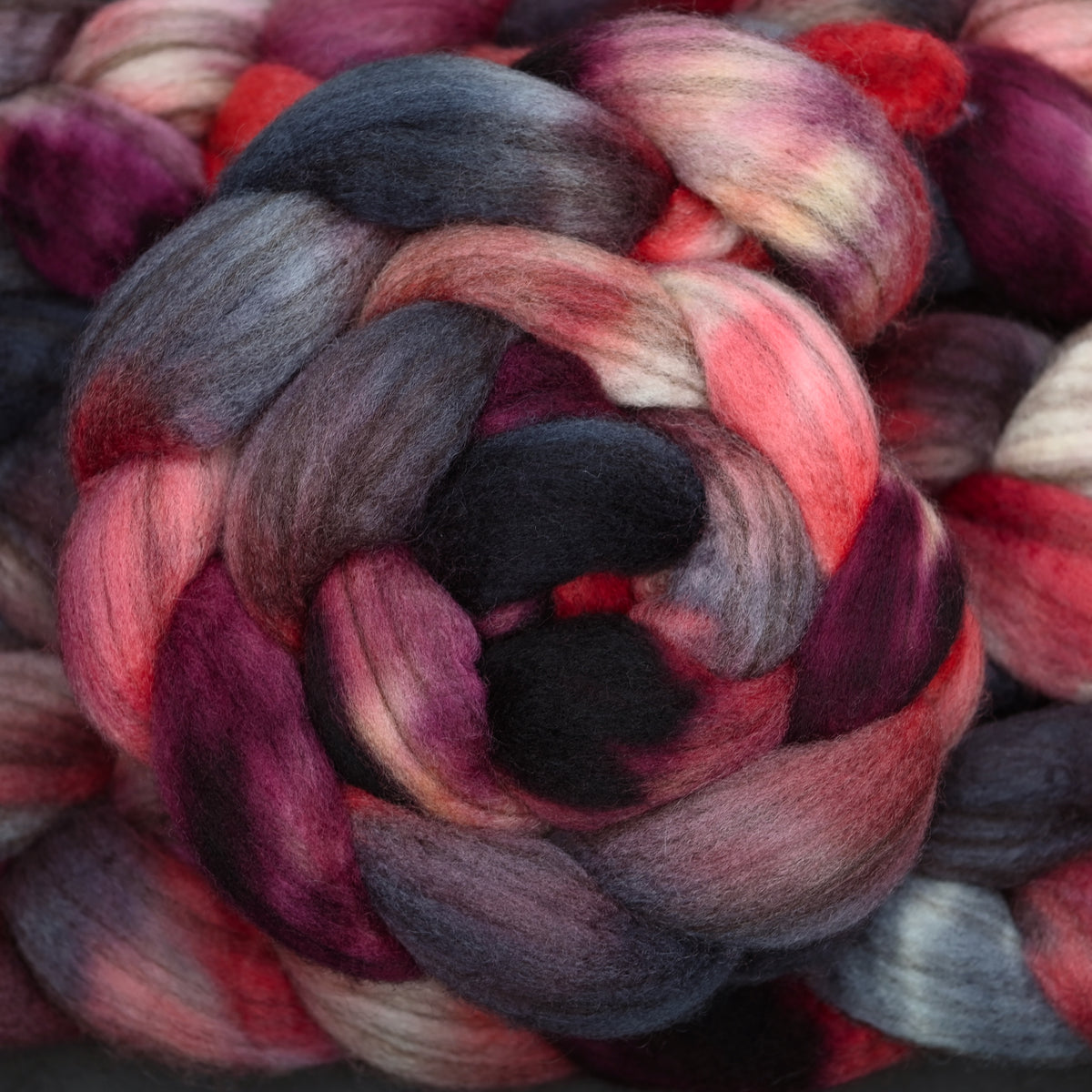 Hail Satin on Hand Dyed Blue Faced Leicester Combed Wool Top 4 oz