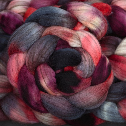 Hail Satin on Hand Dyed Blue Faced Leicester Combed Wool Top 4 oz