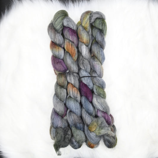 Haunted on Hand Dyed Blue Faced Leicester Wool Combed Top - 4 oz