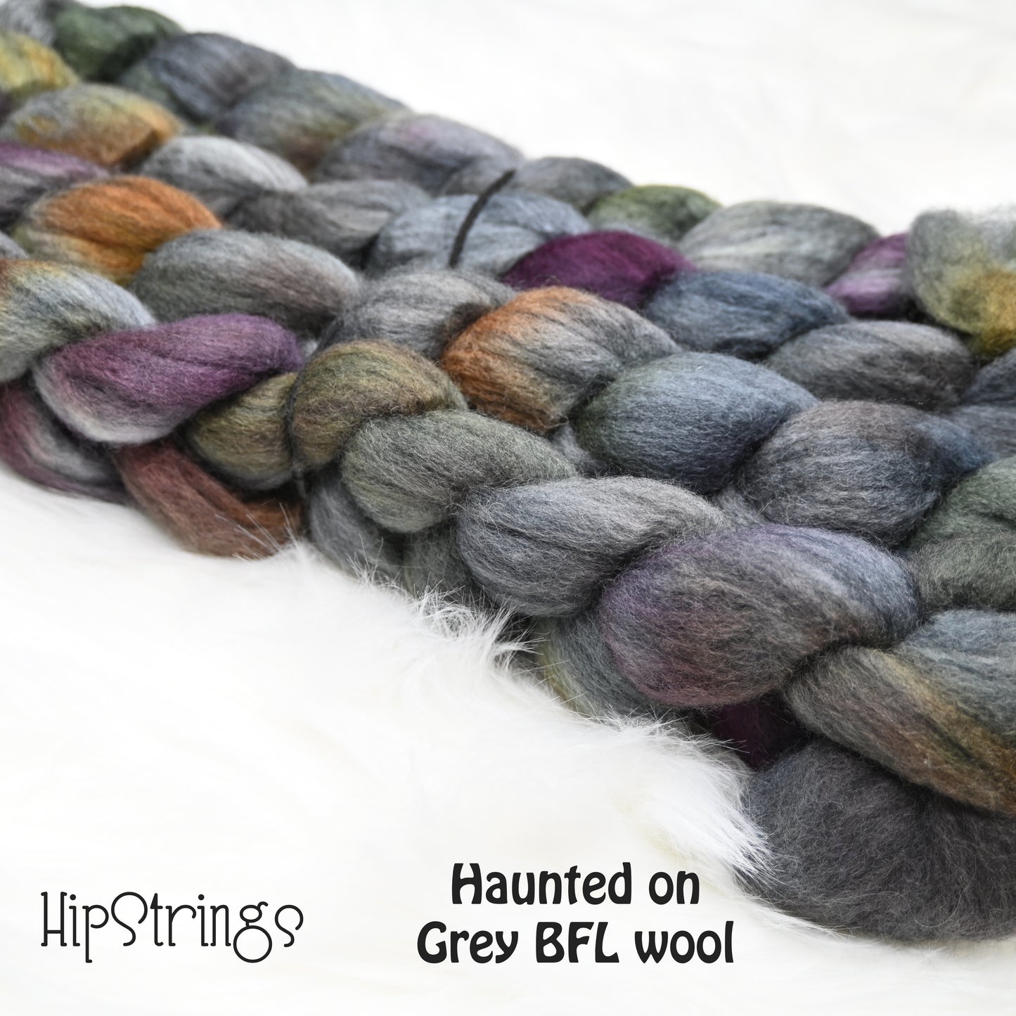 Haunted on Hand Dyed Blue Faced Leicester Wool Combed Top - 4 oz