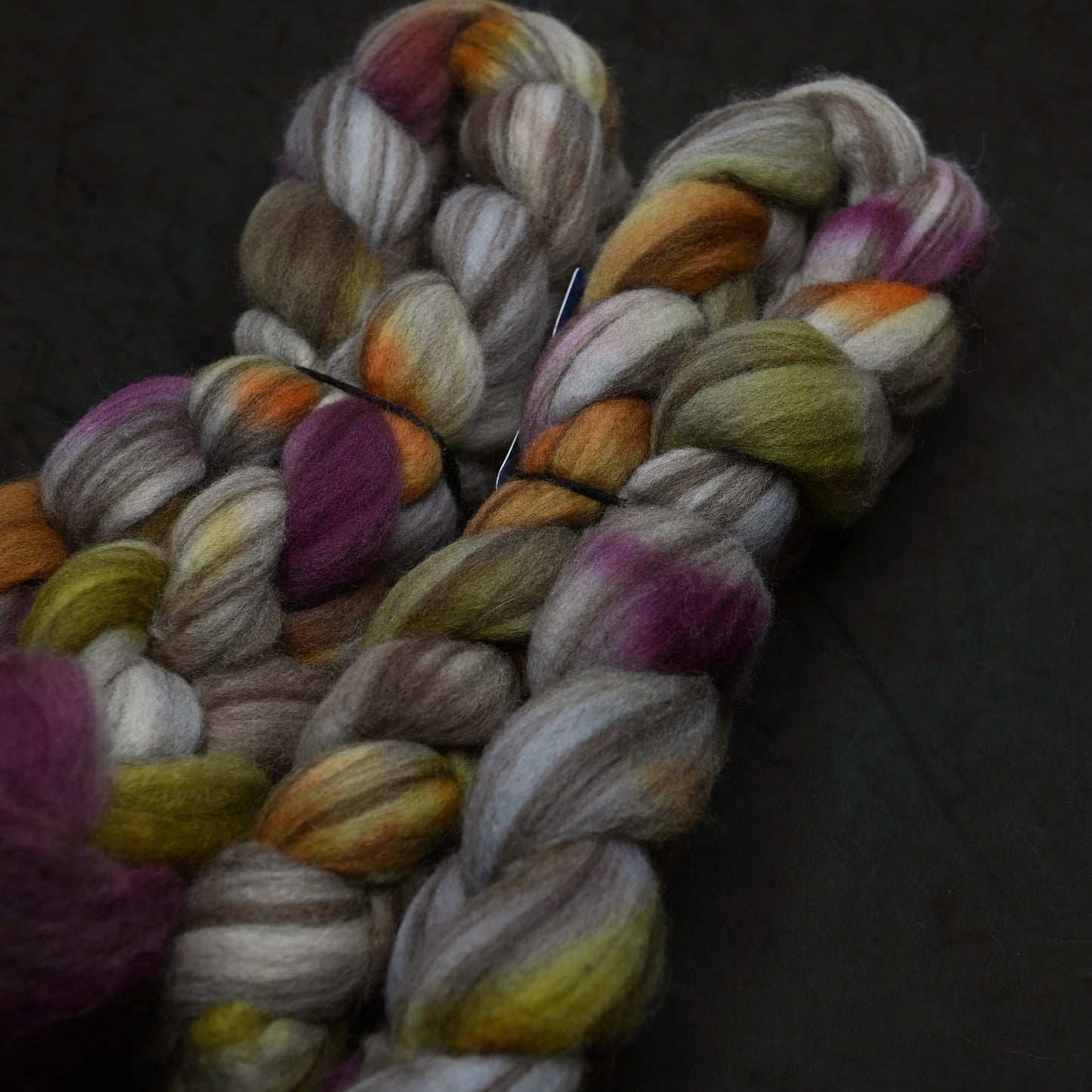 Haunted on Hand Dyed Blue Faced Leicester Wool Combed Top - 4 oz