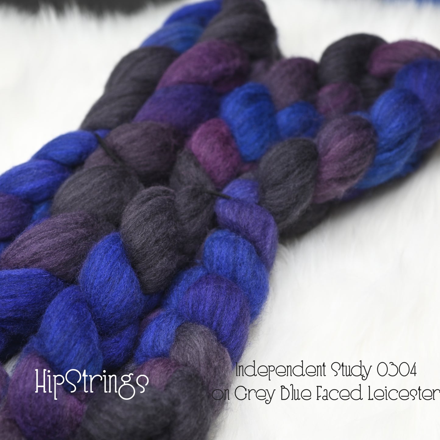 Independent Study 0304 on Hand Dyed Blue Faced Leicester Combed Wool Top 4 oz