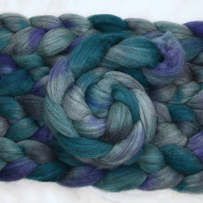 Not One of the Cool Kids on Hand Dyed Blue Faced Leicester Combed Wool Top 4 oz