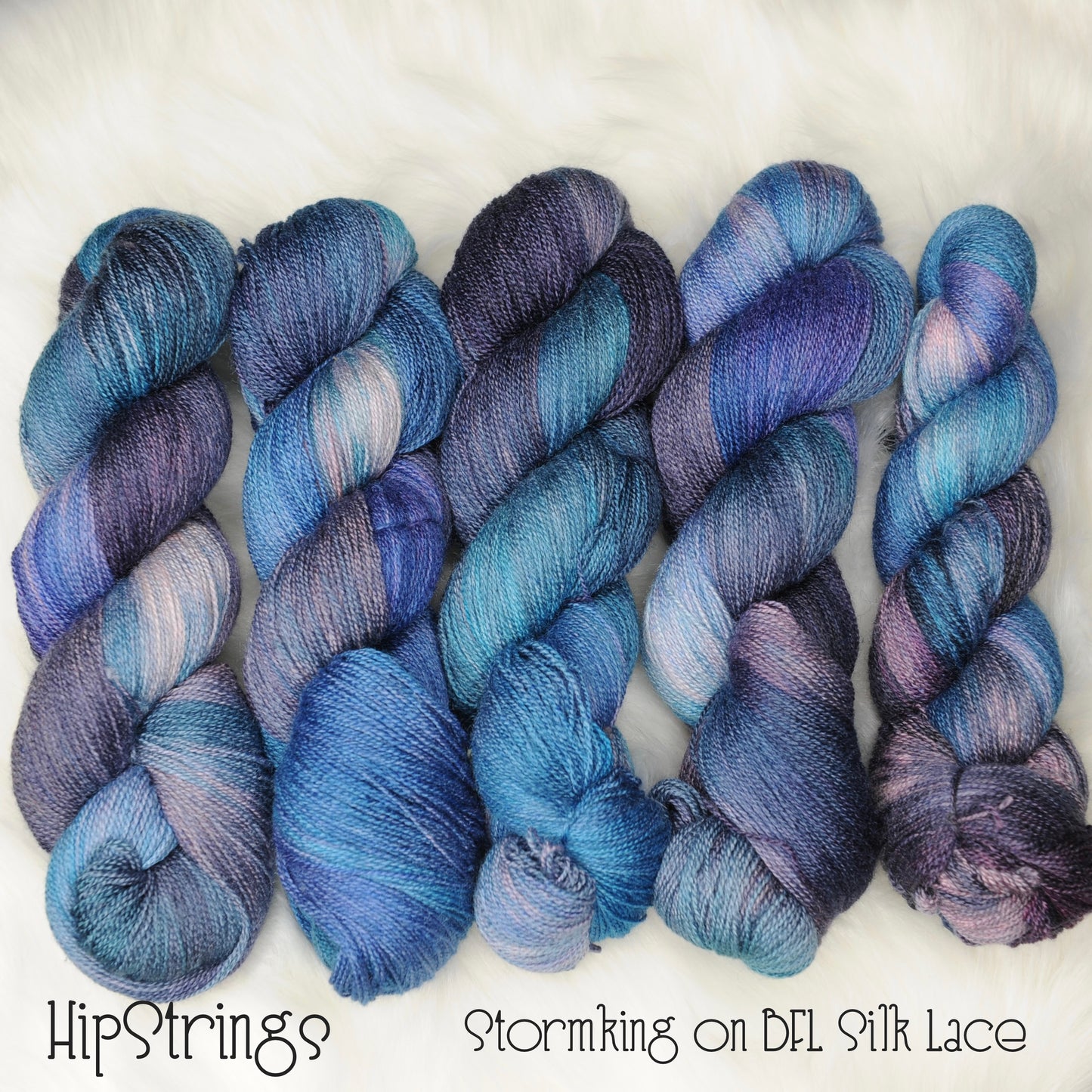 Stormking on Hand Dyed SW BFL Silk Lace Yarn - 100g