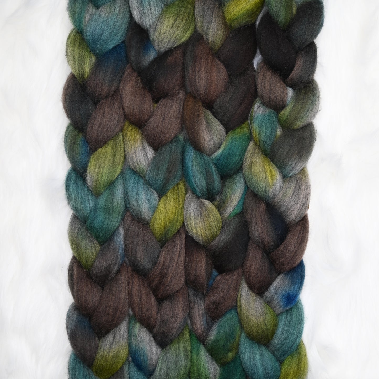 Sky Above, Ground Below on Hand Dyed Grey Blue Faced Leicester Wool Combed Top - 4 oz