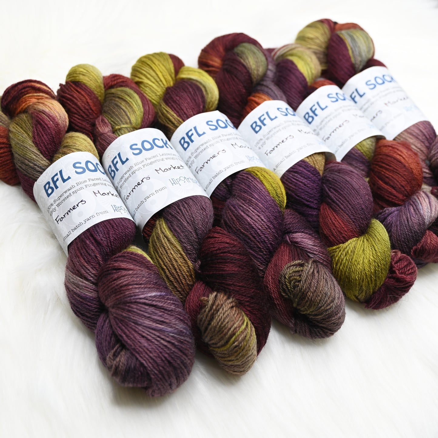 Farmer's Market on Hand Dyed SW BFL Wool Sock Yarn - 437 yd/3.5 oz