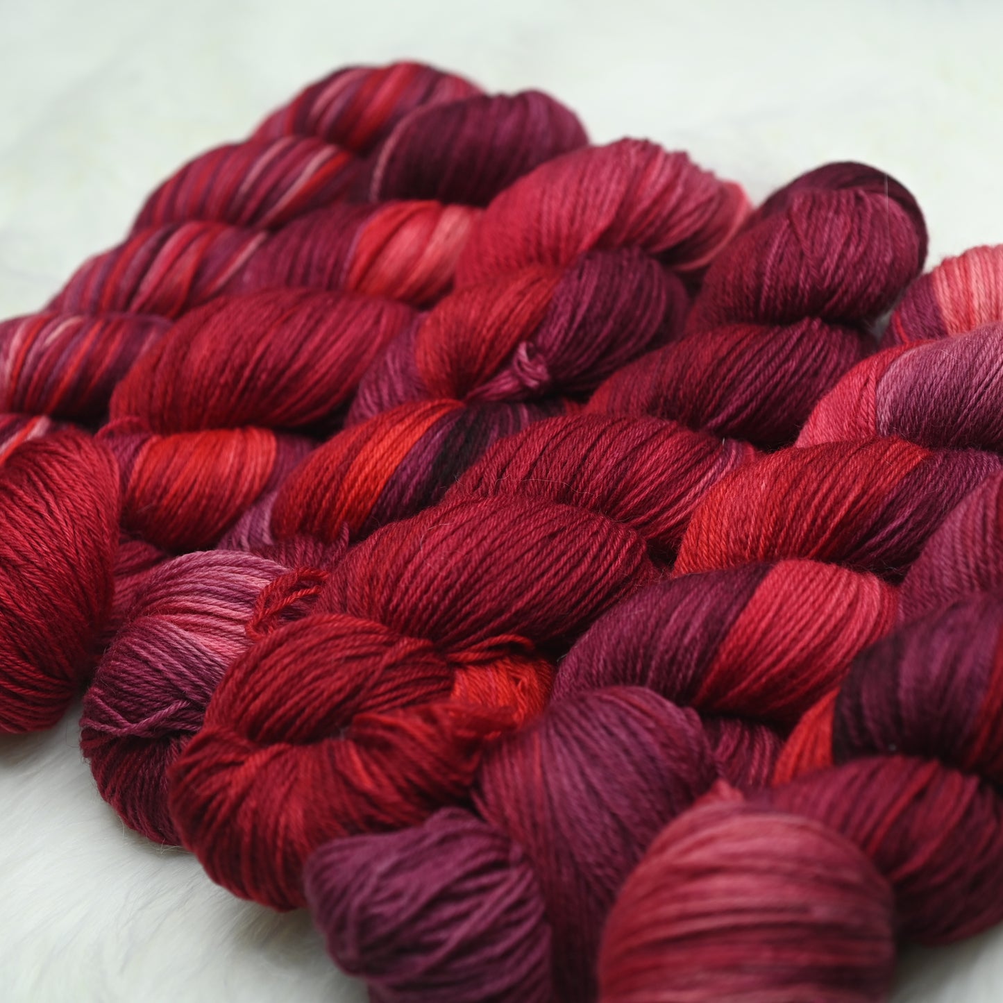 Fifty Shades of Malus on Hand Dyed SW BFL Wool Sock Yarn - 437 yd/3.5 oz