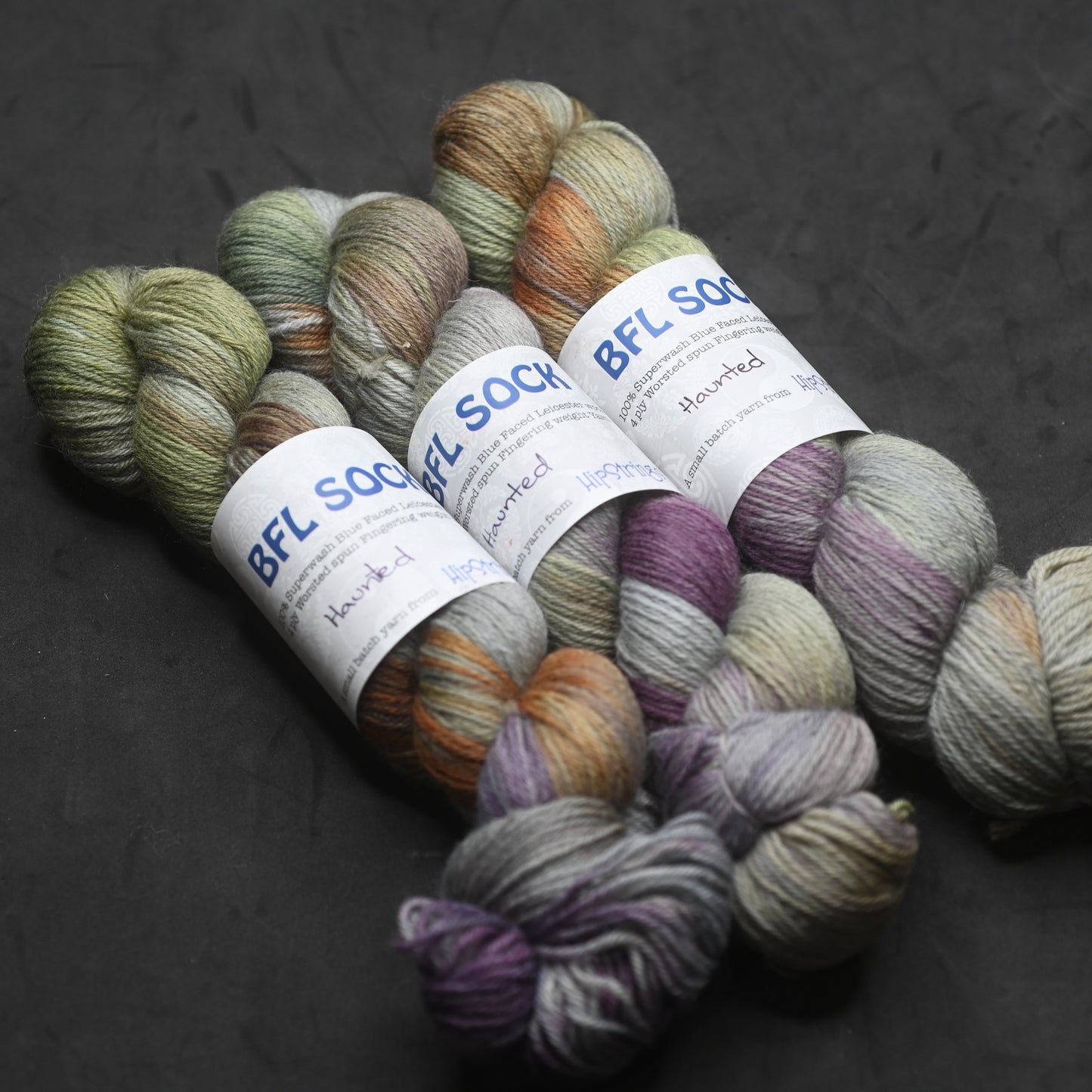 Haunted on Hand Dyed SW BFL Wool Sock Yarn - 437 yd/100g