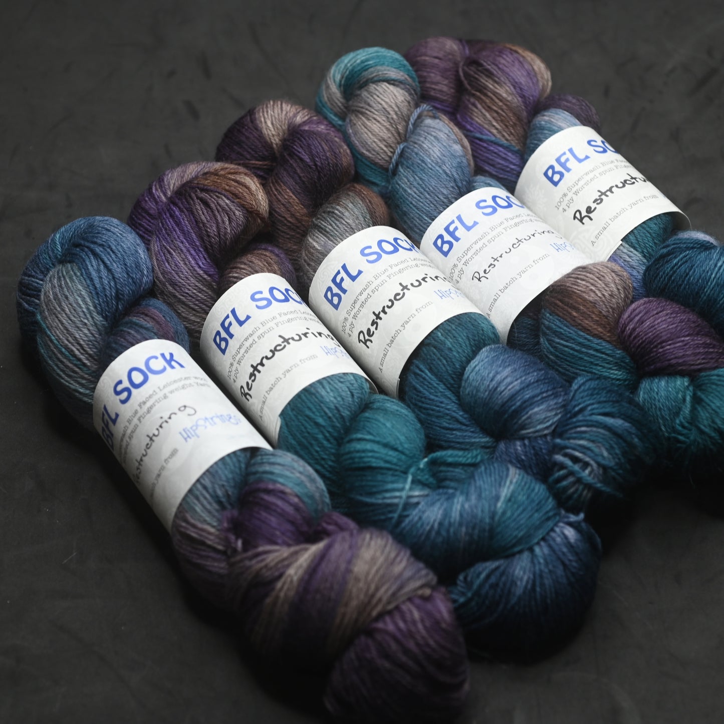 Restructuring on Hand Dyed SW BFL Wool Sock Yarn - 437 yd/3.5 oz