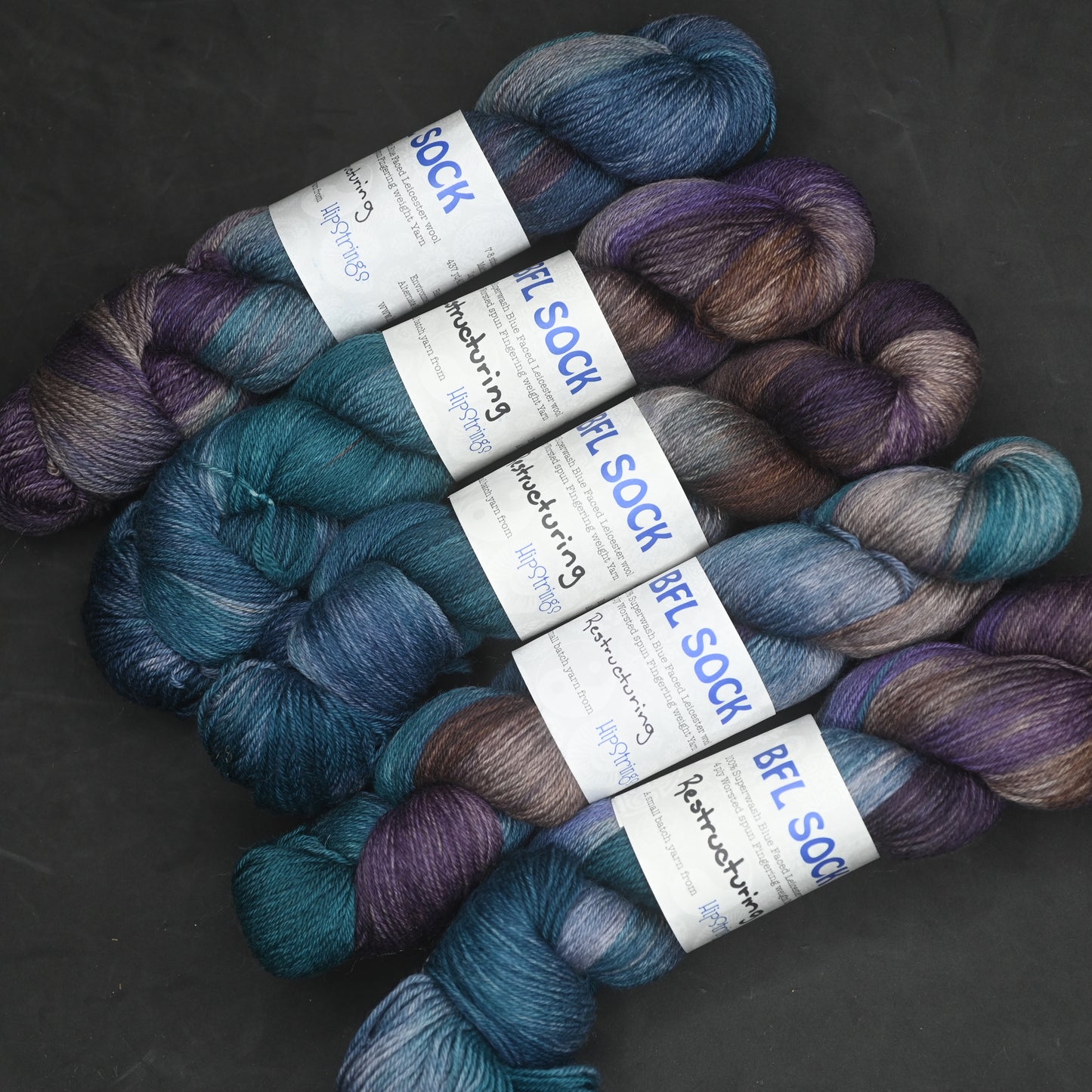 Restructuring on Hand Dyed SW BFL Wool Sock Yarn - 437 yd/3.5 oz