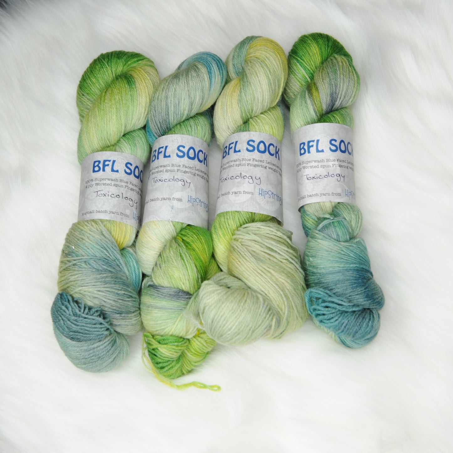 Toxicology on Hand Dyed SW Blue Faced Leicester wool Sock Yarn - 100 g