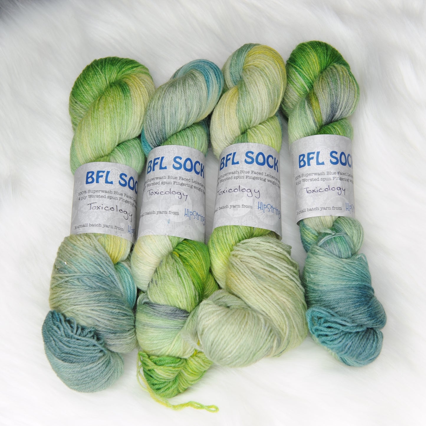 Toxicology on Hand Dyed SW Blue Faced Leicester wool Sock Yarn - 100 g