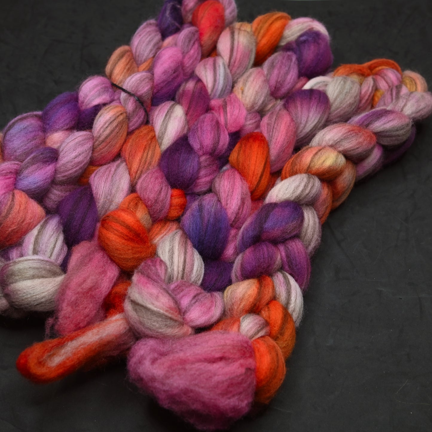 Tropical Studies on Hand Dyed Blue Faced Leicester Combed Wool Top 4 oz