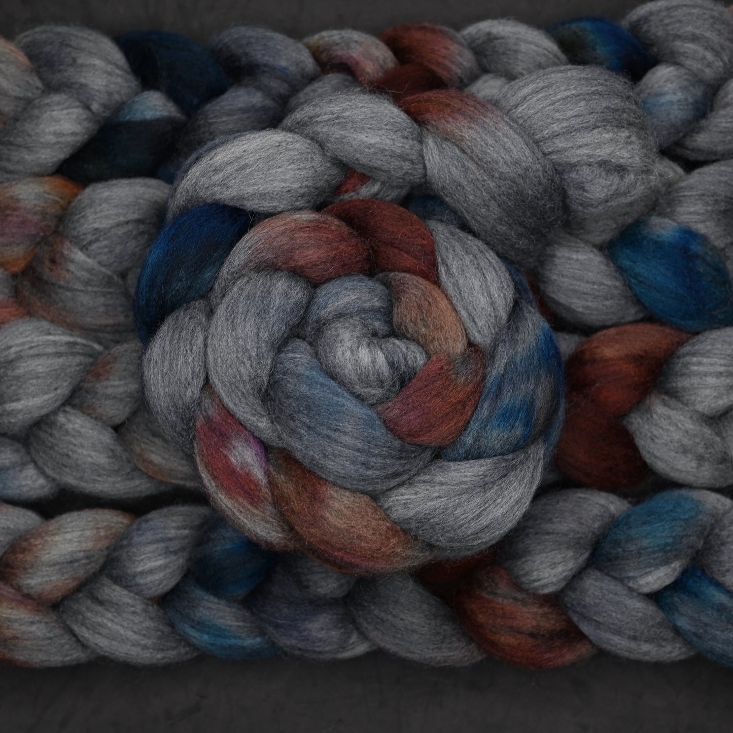 Work Study on Hand Dyed Blue Faced Leicester Combed Wool Top 4 oz