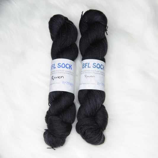 Raven on Hand Dyed SW BFL Wool Sock Yarn - 437 yd/100g