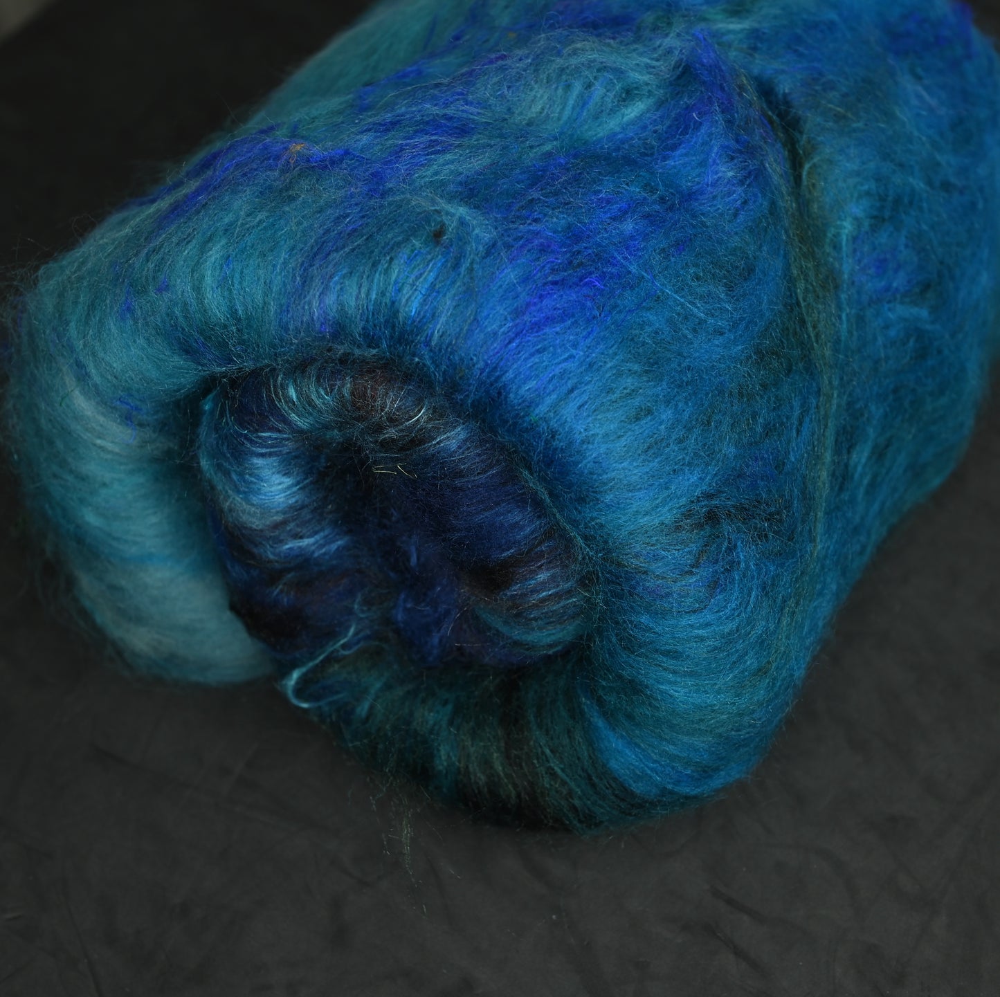 *July Exclusive* Azurite Hand Carded Batt - Merino Silk - 4 oz