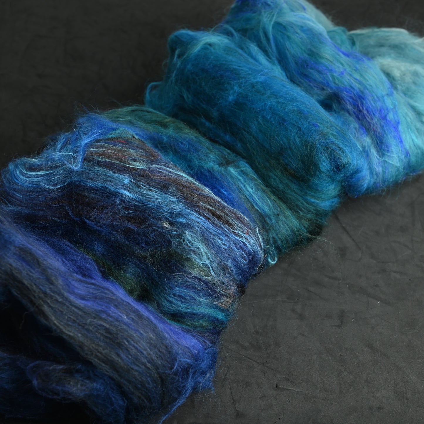 *July Exclusive* Azurite Hand Carded Batt - Merino Silk - 4 oz