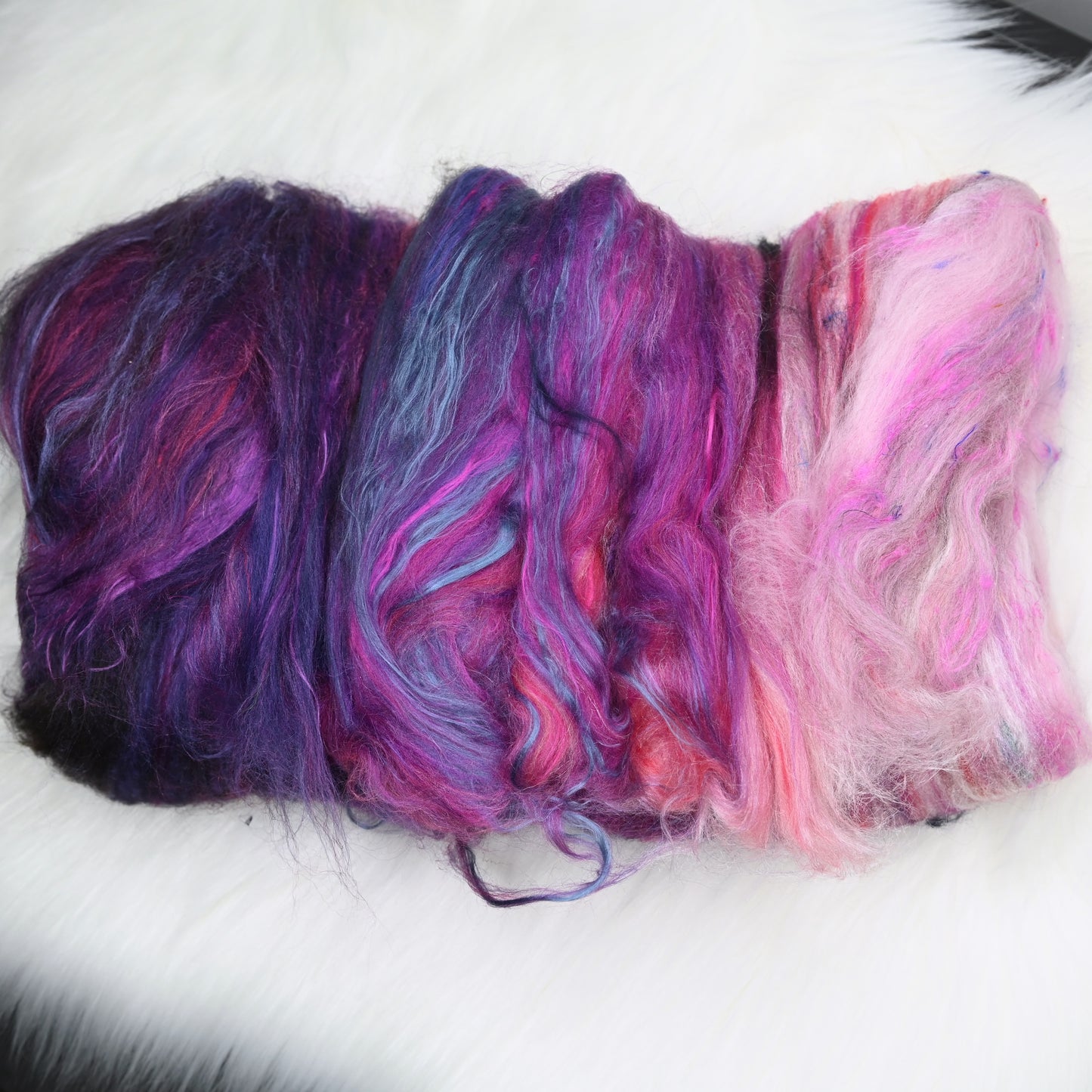 *February Exclusive* Dianthus Hand Carded Batt - Merino Shetland Silk - 4 oz