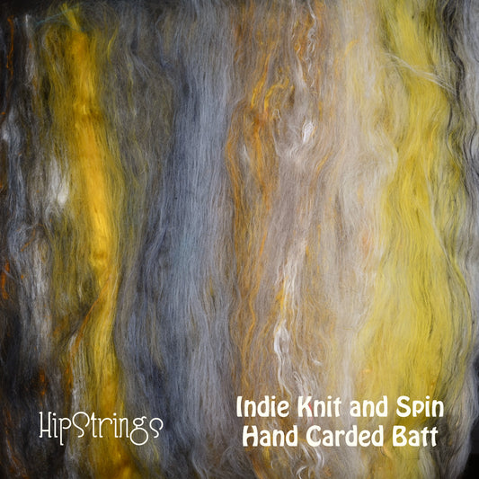 *September Exclusive* Indie Knit and Spin Hand Carded Batt - Merino Shetland BFL Silk - 4 oz