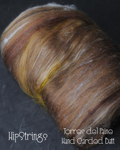 Torres del Paine Hand Carded Batts - Merino Manx Loaghtan Tencel Silk 2 oz