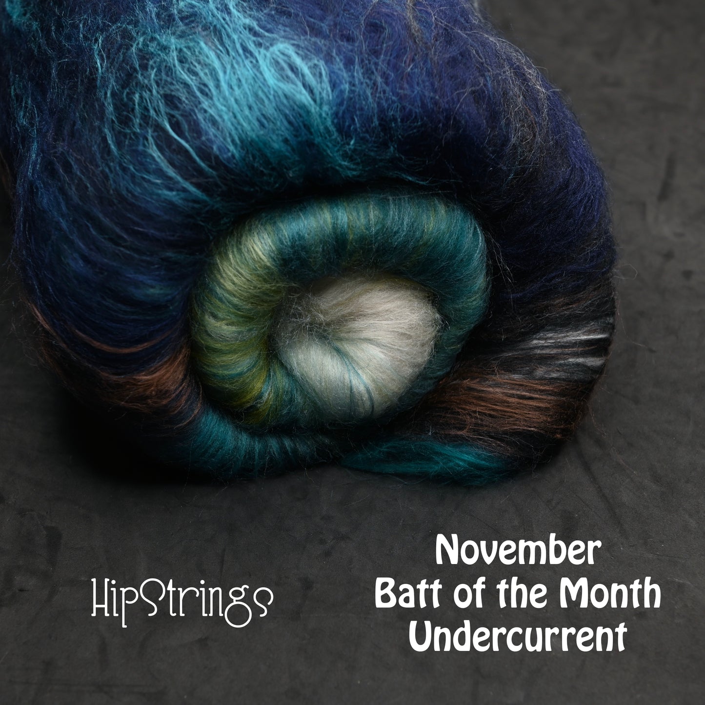 *November Exclusive* Undercurrent Hand Carded Batt - Merino Corriedale Bamboo Silk Ramie - 4 oz
