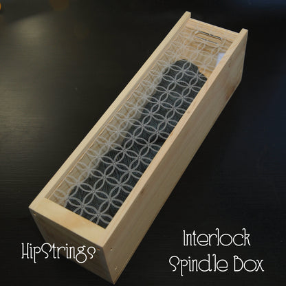 Wooden Spindle Box with Etched Slide