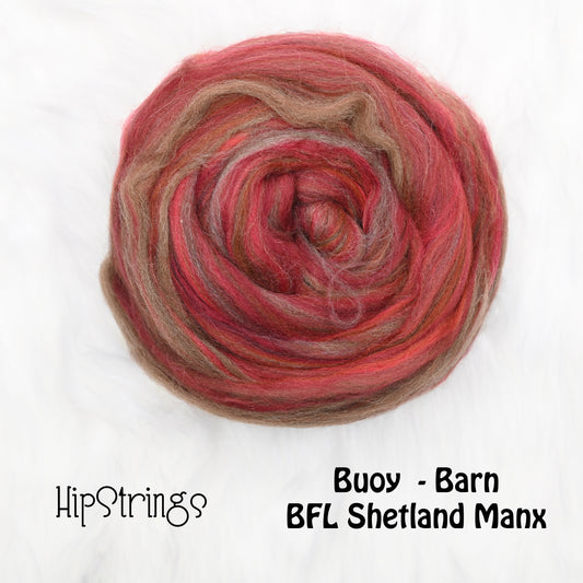 Shades of Buoy Signature Blend Combed Top - BFL Shetland Manx Loaghtan Wool - 4 oz