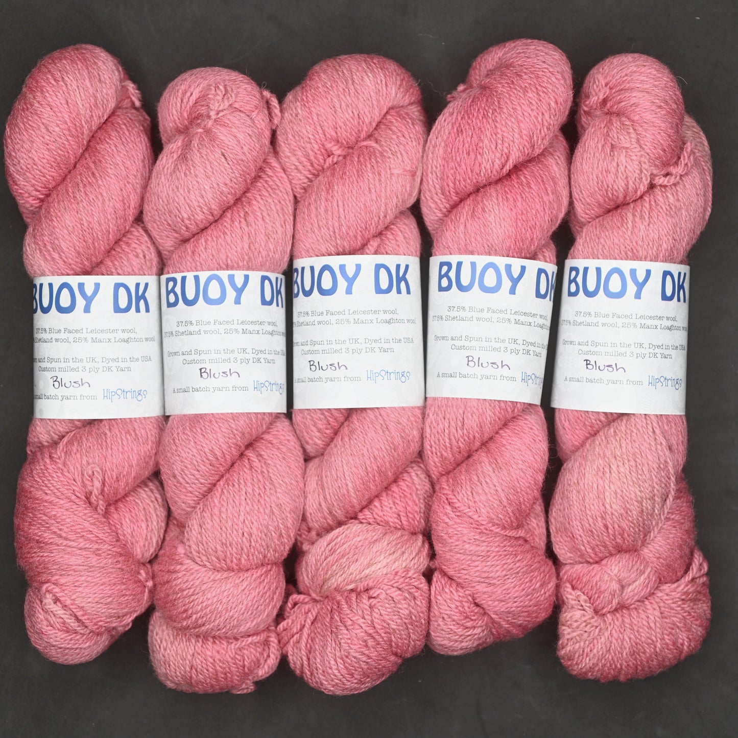 Blush on Hand Dyed Buoy DK wool yarn (BFL/Shetland/Manx) - 100 g