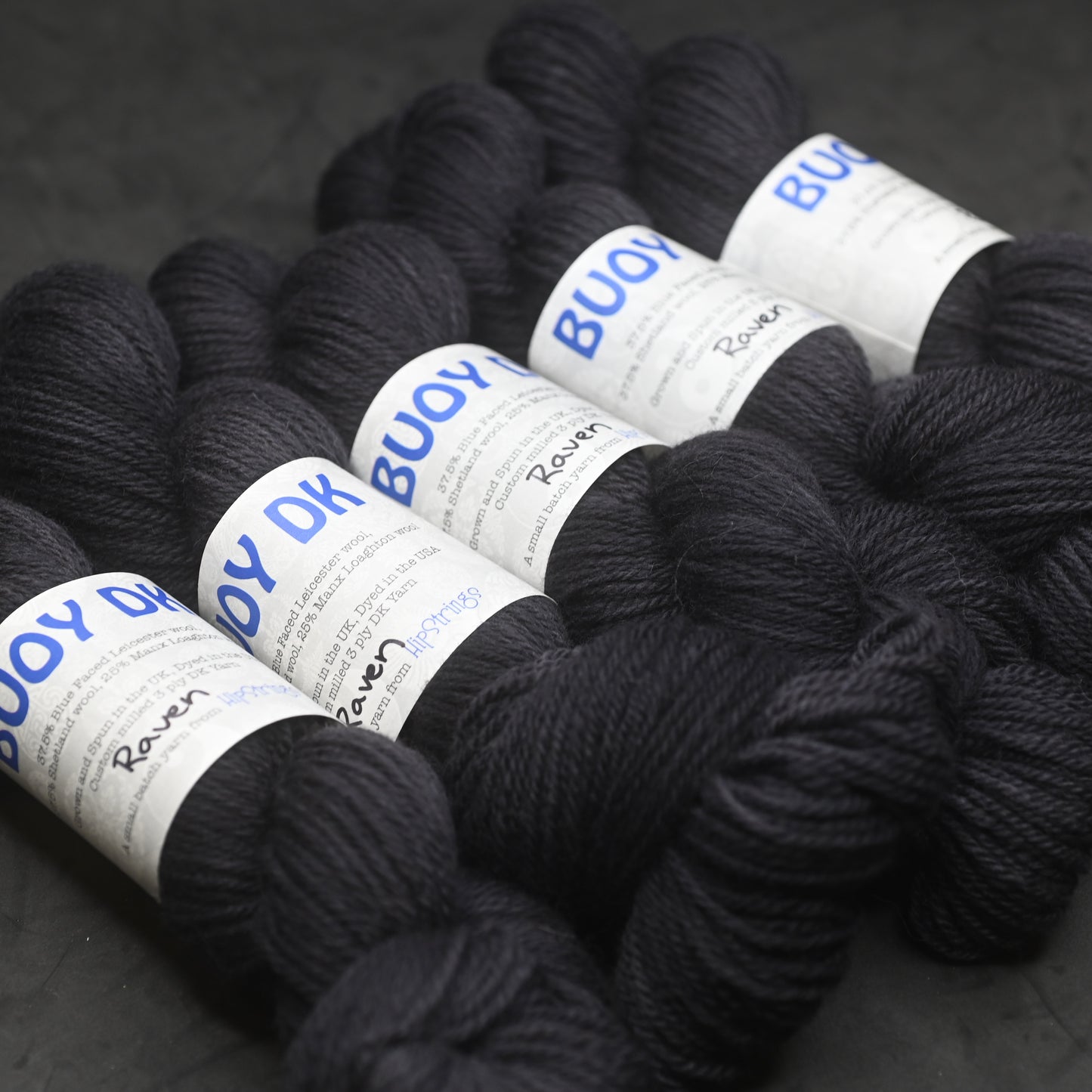Raven on Hand Dyed Buoy DK (BFL/Shetland/Manx wool) - 100g
