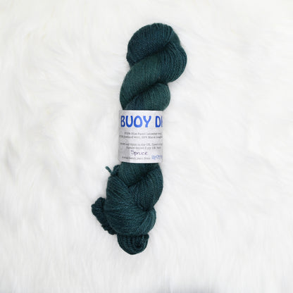 Spruce on Hand Dyed Buoy (BFL/Shetland/Manx Loaghtan) Wool DK yarn - 100 g