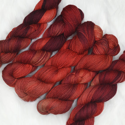 Strawberry Rhubarb on Hand Dyed Buoy (BFL/Shetland/Manx Wool) DK yarn - 100 g